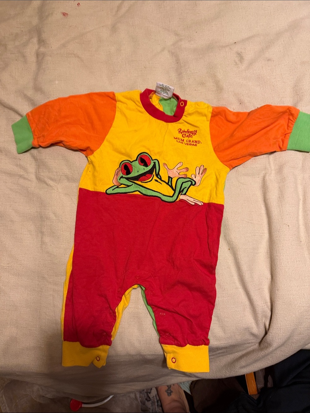 Vintage Rainbow Colorblock Frog One-Piece - Rainbow Brand
